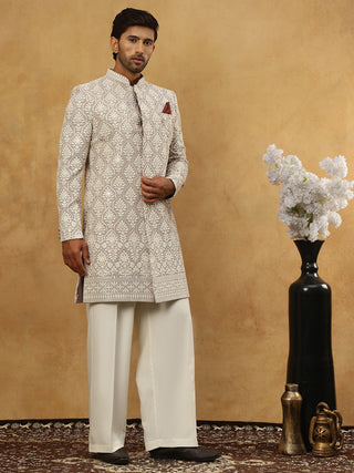 Cotton Blend Embroidered Indo-Western Set