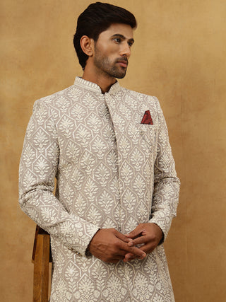 Cotton Blend Embroidered Indo-Western Set