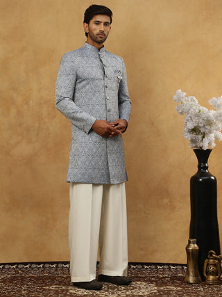 Paisley Jacquard Silk Indo-Western Set
