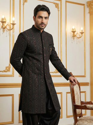 Men Embroidered Indo-Western Set
