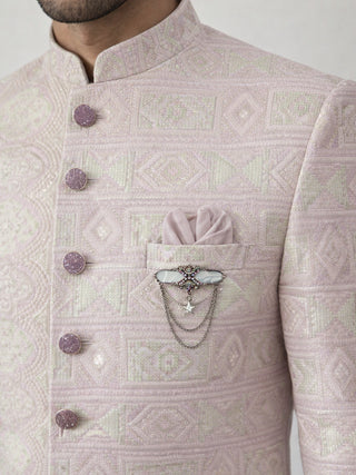 Silk Blend Embroidered Indo-Western Set