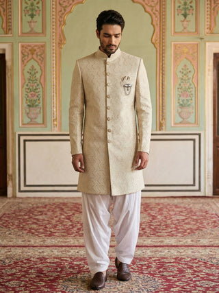 Jacquard Silk Indo-Western Set