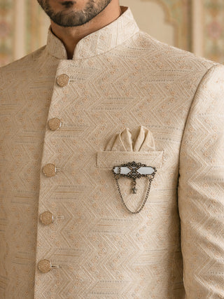 Jacquard Silk Indo-Western Set