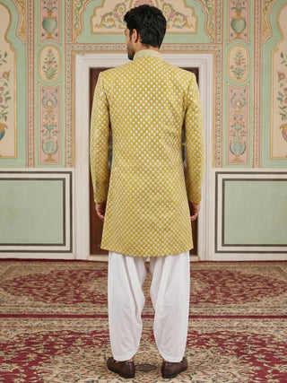 Embroidered Silk Blend Indo-Western Set