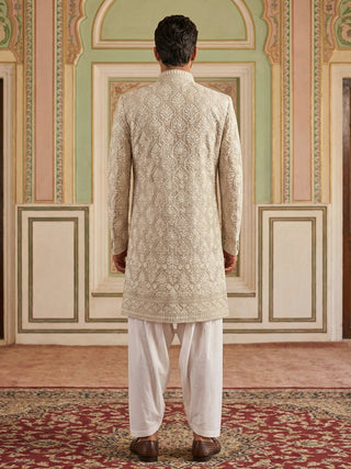 Cotton Blend Embroidered Indo-Western Set