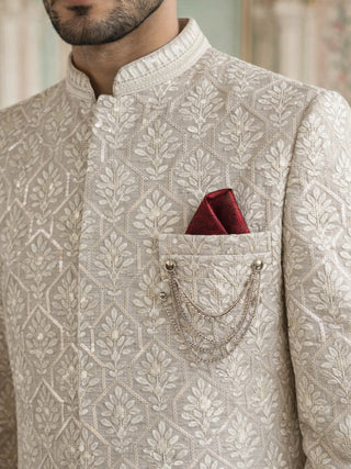Cotton Blend Embroidered Indo-Western Set