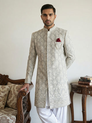 Cotton Blend Embroidered Indo-Western Set