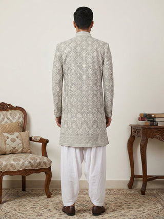 Cotton Blend Embroidered Indo-Western Set