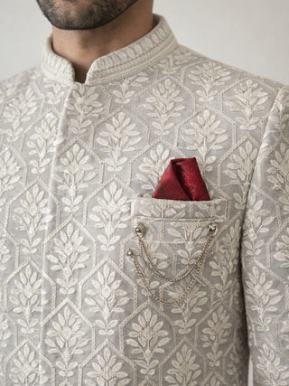 Cotton Blend Embroidered Indo-Western Set