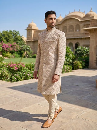 Men Premium Silk Blend Sherwani Set
