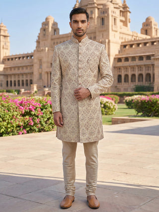 Men Premium Silk Blend Sherwani Set