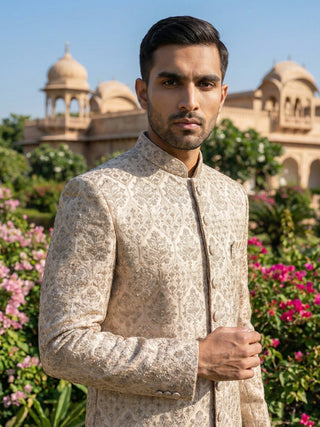 Men Premium Silk Blend Sherwani Set