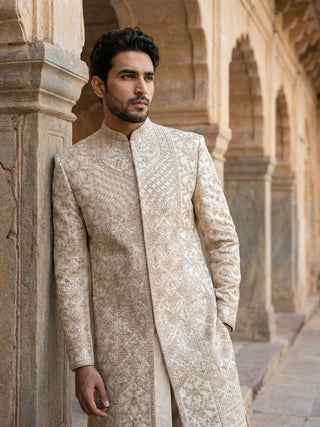 Traditional Embroidered Sherwani Set