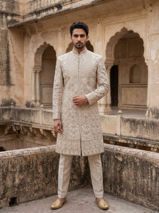 Traditional Embroidered Sherwani Set