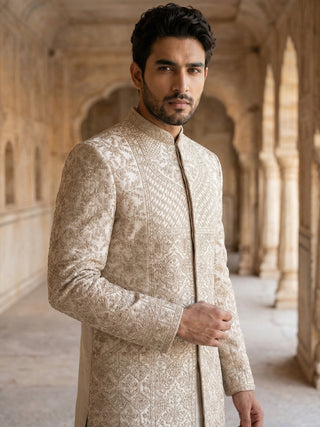 Traditional Embroidered Sherwani Set