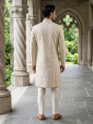 Men Designer Embroidered Sherwani Set