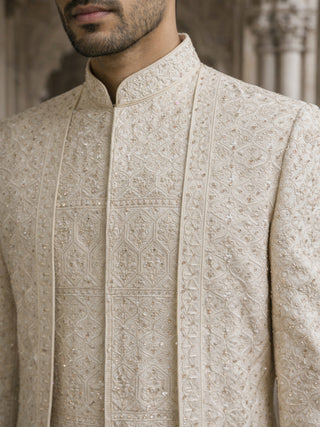 Men Designer Embroidered Sherwani Set