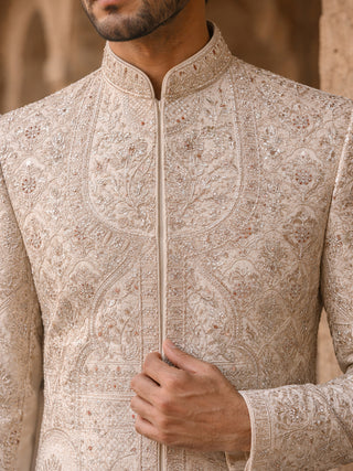 Premium Embroidered Silk Blend Sherwani Set