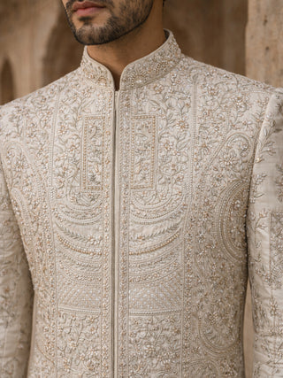 Designer Silk Blend Sherwani Set for Men