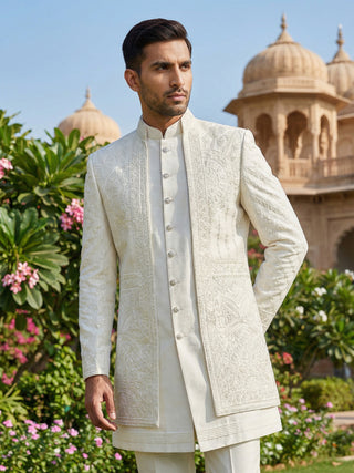 Classic Royal Ivory Sherwani Set