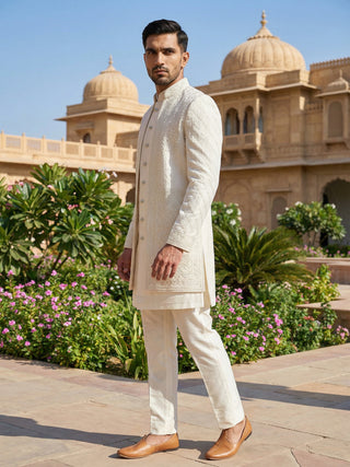 Classic Royal Ivory Sherwani Set