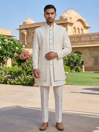 Classic Royal Ivory Sherwani Set
