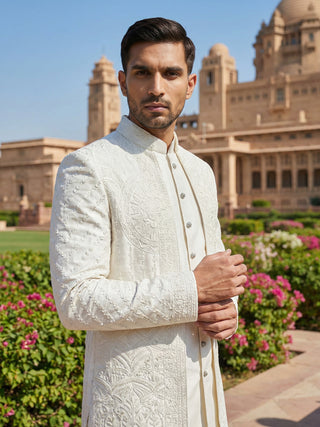 Classic Royal Ivory Sherwani Set