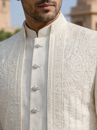 Classic Royal Ivory Sherwani Set