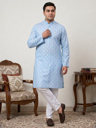 Floral Printed Kurta with Pyjama for Men