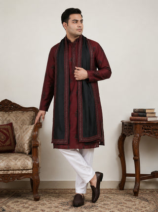 Embroidered & Sequin Kurta Pyjama With Dupatta