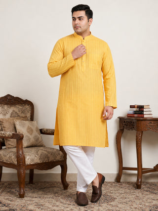 Men's Cotton Striped Kurta Pyjama Set