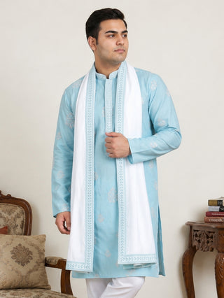 Embroidered & Sequin Kurta With Dupatta
