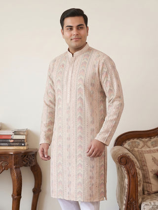 Embroidered and Sequins Kurta for Men