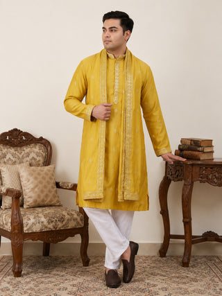 Embroidered & Sequin Kurta Pyjama With Dupatta