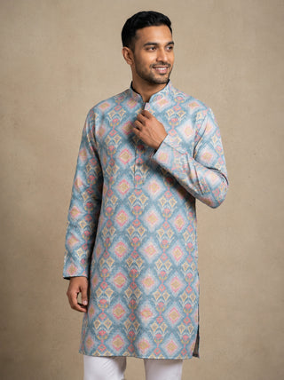 Printed & Thread Work Kurta Pyjama Set