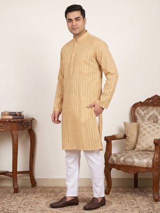 Men's Cotton Striped Kurta Pyjama Set