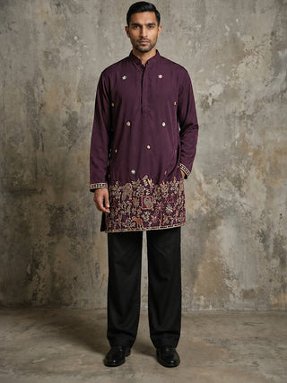 Japanese Fabric Embroidered Kurta with Korean Pants