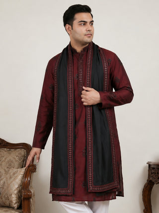 Embroidered & Sequin Kurta With Dupatta