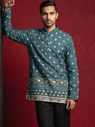 Men's Cotton Blend Printed Kurta