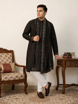 Embroidered & Sequin Kurta Pyjama With Dupatta