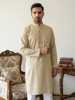 Solid Cotton Kurta for Men