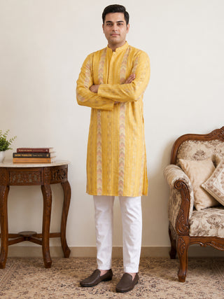 Embroidered and Sequins Kurta Pyjama Set for Men
