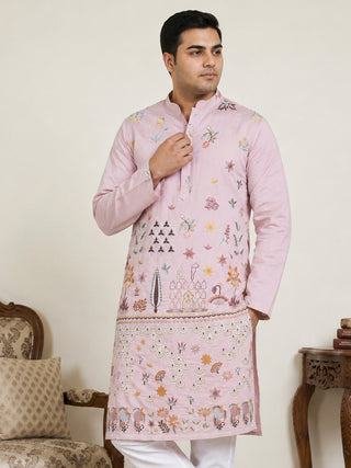 Floral Embroidered and Sequins Kurta