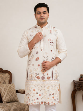 Floral Embroidered and Sequins Kurta