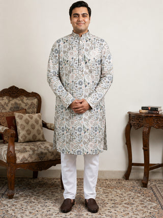 Embroidered Kurta Set For Men