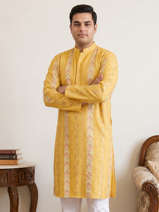 Embroidered and Sequins Kurta for Men