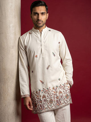 Japanese Fabric Embroidered Kurta & Korean Pants Set