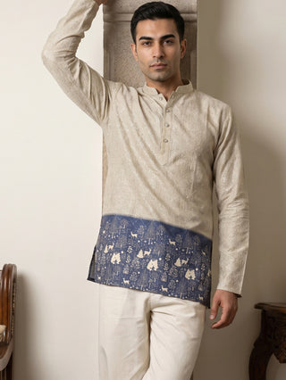 Men's Cotton Blend Printed Kurta