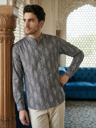 Stylish All-Over Print Casual Ethnic Short Kurta