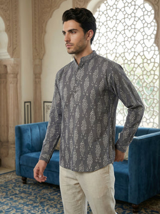 Stylish All-Over Print Casual Ethnic Short Kurta